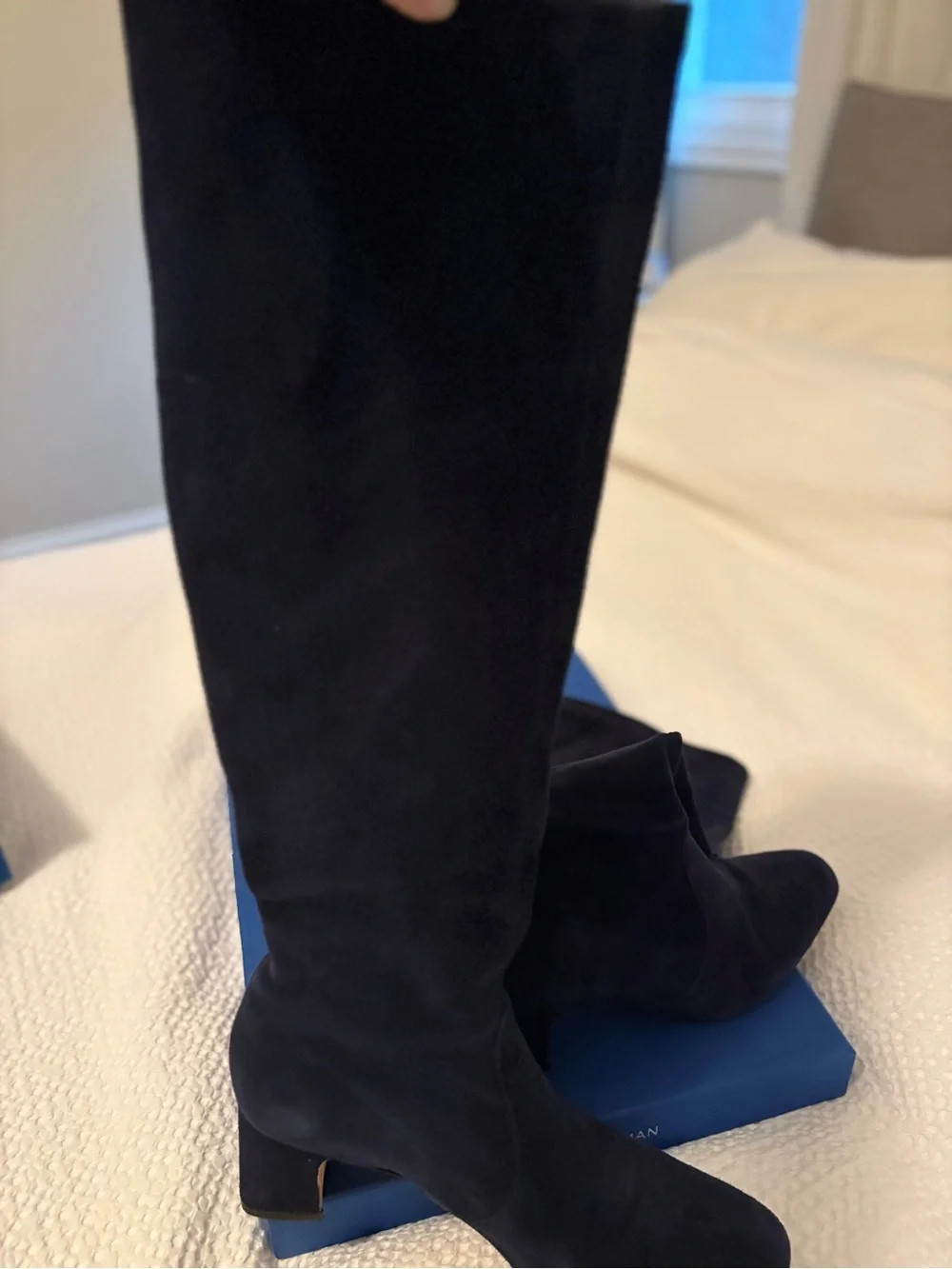 Stuart Weitzman Navy Suede Over-the-Knee Boots Size 7.0